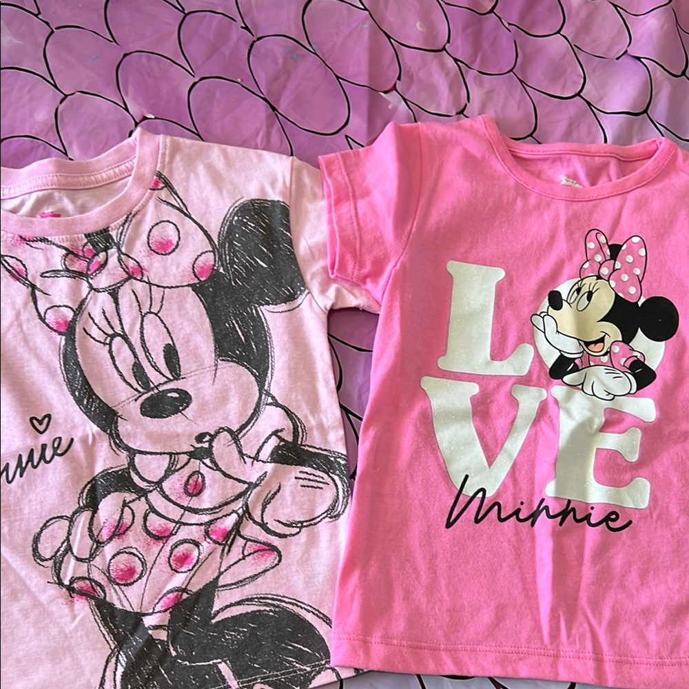 Disney Minnie Mouse Pink Short Sleeve Tees